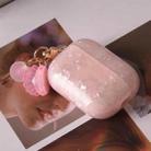 For AirPods Pro 2  Shell Texture Pearl Hanging Buckle Earphone Case(Pink) - 2