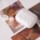 For AirPods Pro 2  Shell Texture Pearl Hanging Buckle Earphone Case(White) - 2