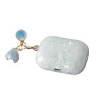 For AirPods Pro Shell Texture Pearl Hanging Buckle Earphone Case(Light Blue) - 1