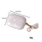 For AirPods Pro Shell Texture Pearl Hanging Buckle Earphone Case(Pink) - 3