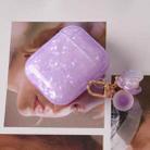 For AirPods 1 / 2 Shell Texture Pearl Hanging Buckle Earphone Case(Light Purple) - 2