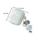 For AirPods 1 / 2 Shell Texture Pearl Hanging Buckle Earphone Case(Light Purple) - 3
