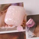 For AirPods 1 / 2 Shell Texture Pearl Hanging Buckle Earphone Case(Pink) - 2
