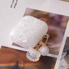 For AirPods 1 / 2 Shell Texture Pearl Hanging Buckle Earphone Case(White) - 2