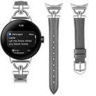 For Google Pixel Watch 1 / 2 / 3 41mm D-shaped Metal Small Waist Leather Watch Band(Grey) - 2