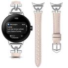For Google Pixel Watch 1 / 2 / 3 41mm D-shaped Metal Small Waist Leather Watch Band(Light Pink) - 2