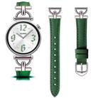 20mm Flat-Head D-shaped Metal Genuine Leather Watch Band(Green) - 2