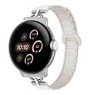 22mm D-shaped Tri-beads Magnetic Silicone Watch Band(Light Mint Starlight) - 1