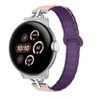 22mm D-shaped Tri-beads Magnetic Silicone Watch Band(Pink Sand Plums) - 1