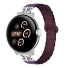 22mm D-shaped Tri-beads Magnetic Silicone Watch Band(Plum Berry Purple) - 1