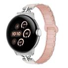 22mm D-shaped Tri-beads Magnetic Silicone Watch Band(Starlight Pink Sand) - 1