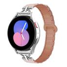 20mm D-shaped Tri-beads Magnetic Silicone Watch Band(Pink Rose Gray) - 1