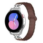 20mm D-shaped Tri-beads Magnetic Silicone Watch Band(Chocolate Color) - 1