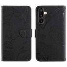 For Samsung Galaxy M36 5G Skin Feel Butterfly Embossed Flip Leather Phone Case(Black) - 1