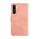 For Samsung Galaxy M36 5G Skin Feel Butterfly Embossed Flip Leather Phone Case(Pink) - 3