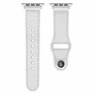 For Apple Watch 46mm / 49mm / 45mm / 44mm Reverse Buckle Genuine Leather Watch Band(White) - 2