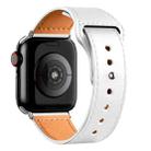 For Apple Watch 46mm / 49mm / 45mm / 44mm Reverse Buckle Genuine Leather Watch Band(White) - 3