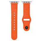 For Apple Watch 46mm / 49mm / 45mm / 44mm Reverse Buckle Genuine Leather Watch Band(Orange) - 2