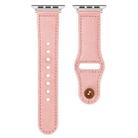 For Apple Watch 46mm / 49mm / 45mm / 44mm Reverse Buckle Genuine Leather Watch Band(Pink) - 2