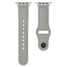 For Apple Watch 46mm / 49mm / 45mm / 44mm Reverse Buckle Genuine Leather Watch Band(Light Grey) - 2
