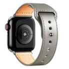 For Apple Watch 46mm / 49mm / 45mm / 44mm Reverse Buckle Genuine Leather Watch Band(Light Grey) - 3