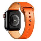 For Apple Watch 42mm / 41mm / 40mm / 38mm Reverse Buckle Genuine Leather Watch Band(Orange) - 3