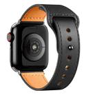 For Apple Watch 42mm / 41mm / 40mm / 38mm Reverse Buckle Genuine Leather Watch Band(Black) - 3
