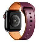 For Apple Watch 42mm / 41mm / 40mm / 38mm Reverse Buckle Genuine Leather Watch Band(Wine Red) - 3
