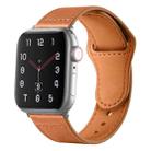 For Apple Watch 42mm / 41mm / 40mm / 38mm Reverse Buckle Genuine Leather Watch Band(Brown) - 1