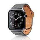 For Apple Watch 42mm / 41mm / 40mm / 38mm Reverse Buckle Litchi Genuine Leather Watch Band(Grey) - 1
