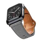 For Apple Watch 42mm / 41mm / 40mm / 38mm Reverse Buckle Litchi Genuine Leather Watch Band(Grey) - 3