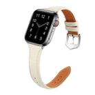 For Apple Watch 46mm / 49mm / 45mm / 44mm Small Waist Drop Buckle Genuine Leather Watch Band(Ivory White) - 2