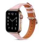 For Apple Watch 42mm / 41mm / 40mm / 38mm Small Waist Drop Buckle Genuine Leather Watch Band(Pink) - 1