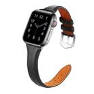 For Apple Watch 42mm / 41mm / 40mm / 38mm Small Waist Drop Buckle Genuine Leather Watch Band(Black) - 2