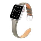 For Apple Watch 42mm / 41mm / 40mm / 38mm Small Waist Drop Buckle Genuine Leather Watch Band(Grey) - 2