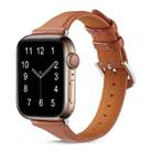 For Apple Watch 42mm / 41mm / 40mm / 38mm Small Waist Drop Buckle Genuine Leather Watch Band(Brown) - 1