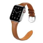 For Apple Watch 42mm / 41mm / 40mm / 38mm Small Waist Drop Buckle Genuine Leather Watch Band(Brown) - 2