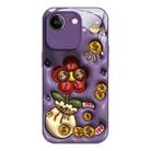 For iPhone 16e Liquid Glass TPU Soft Edge Shockproof Phone Case(Money Bag Flower) - 1