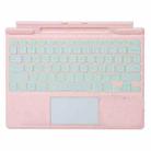 For MicroSoft Surface Pro 9 / 10 / 11 / 12 Single Color Backlight Tablet Bluetooth Keyboard with Touch Pad(Pink) - 1