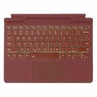 For MicroSoft Surface Pro 9 / 10 / 11 / 12 Single Color Backlight Tablet Bluetooth Keyboard with Touch Pad(Red) - 1
