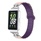 For Samsung Galaxy Fit3 D-shaped Tri-beads Magnetic Silicone Watch Band(Pink Sand Plums) - 1