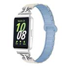 For Samsung Galaxy Fit3 D-shaped Tri-beads Magnetic Silicone Watch Band(White Fog Blue) - 1