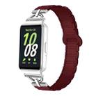 For Samsung Galaxy Fit3 D-shaped Tri-beads Magnetic Silicone Watch Band(Wine Red) - 1