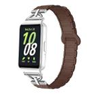 For Samsung Galaxy Fit3 D-shaped Tri-beads Magnetic Silicone Watch Band(Chocolate Color) - 1