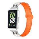 For Samsung Galaxy Fit3 D-shaped Tri-beads Magnetic Silicone Watch Band(Starlight Orange) - 1