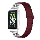 For Samsung Galaxy Fit3 D-shaped Tri-beads Magnetic Silicone Watch Band(Smoky Purple Wine Red) - 1
