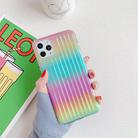 For iPhone 11 Electroplating Gradient Suitcase Stripe TPU Protective Case(Rainbow) - 1