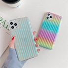 For iPhone 12 / 12 Pro Electroplating Gradient Suitcase Stripe TPU Protective Case(Rainbow) - 2