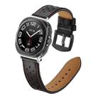 For Samsung Galaxy Watch Ultra 47mm / Ultra 2025 Hole Retro Leather Watch Band(Black) - 1