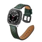 For Samsung Galaxy Watch Ultra 47mm Hole Retro Leather Watch Band(Green) - 1